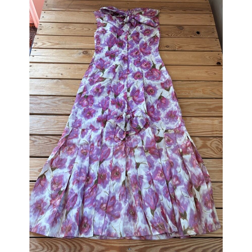 Vintage Handmade Women’s Floral Sleeveless Dress Size S Purple Bb